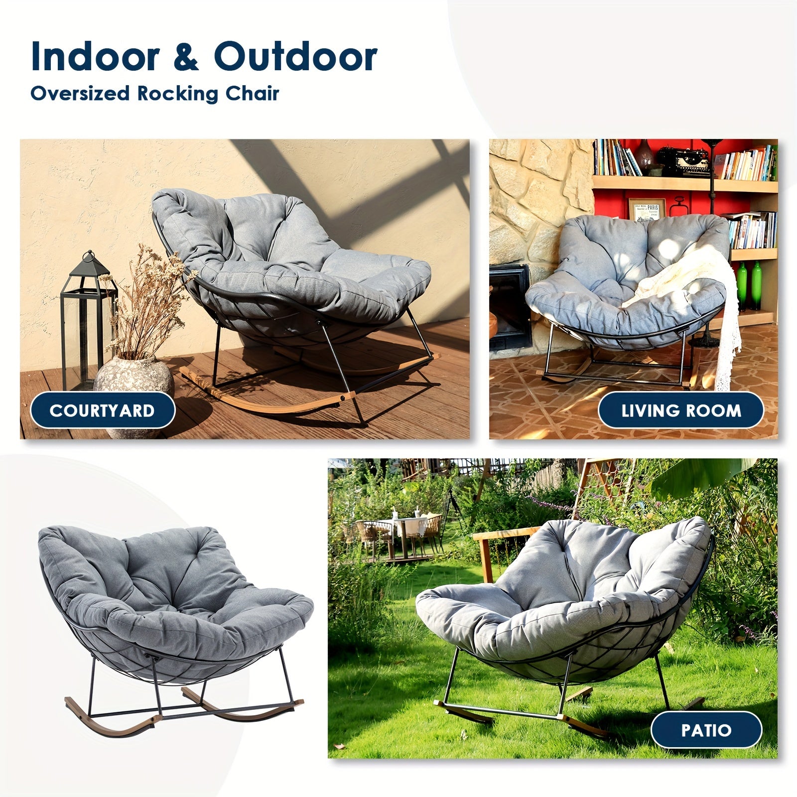 💥Clearance Sale💥Buy 2 Get 2 Free 💝Patio Oversized Upholstered Rocker Chair