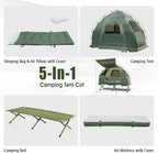 💥Clearance Sale 5-in-1 Camping Tent Cot 🏕️ Air Mattress + Sleeping Bag + Pillow 🛏️ Outdoor Combo