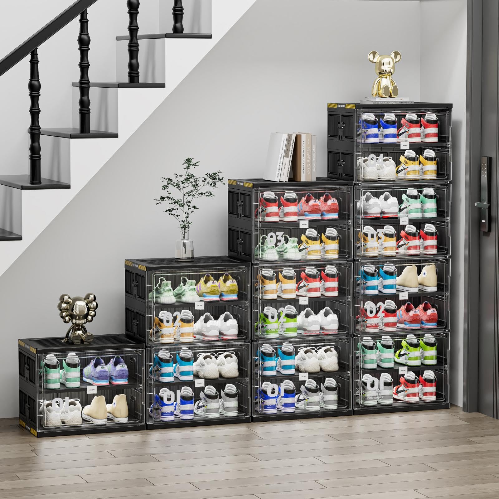 💥Clearance Sale💥Buy 2 Get 2 Free 🔥Foldable Shoe Rack Shoe Box for Closet Entryway