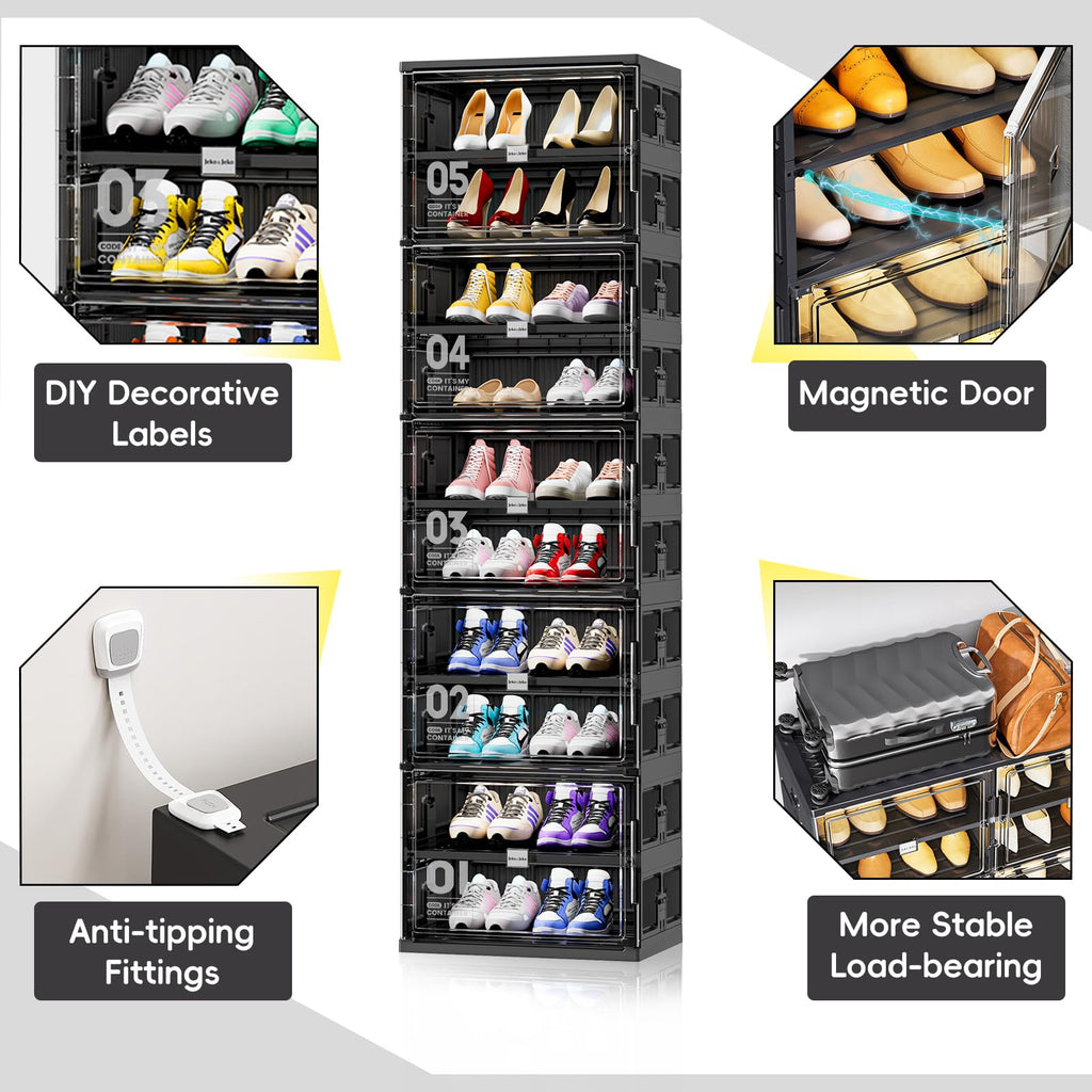 💥Clearance Sale💥Buy 2 Get 2 Free 🔥Foldable Shoe Rack Shoe Box for Closet Entryway