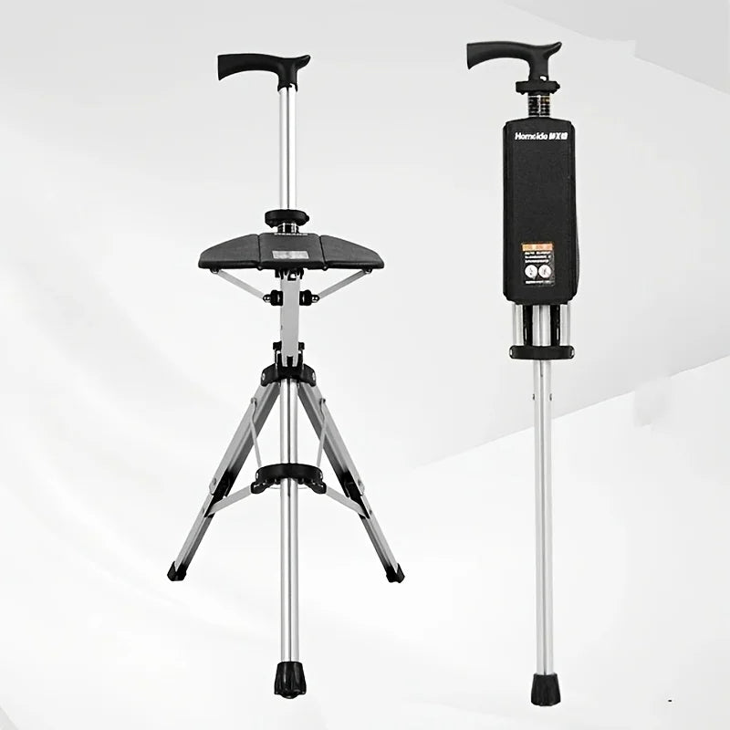 💥LAST DAY SALE - 80% OFF🚶‍♂️Folding stool with crutches💥BEST GIFT FOR ELDERLY PEOPLE