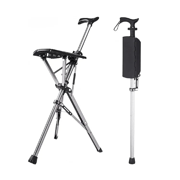 💥LAST DAY SALE - 80% OFF🚶‍♂️Folding stool with crutches💥BEST GIFT FOR ELDERLY PEOPLE Main image