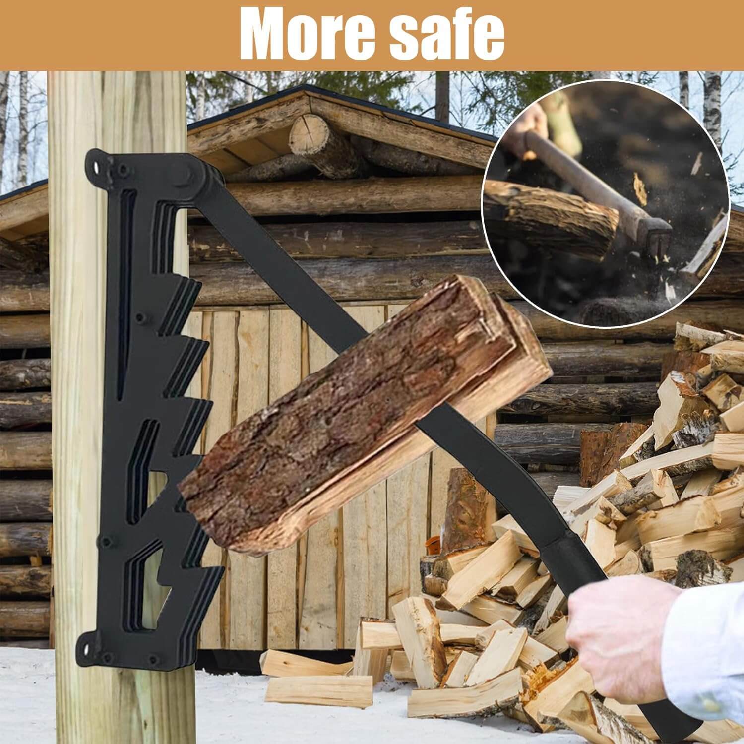 Wall Mounted Firewood Kindling Splitter Secondary image
