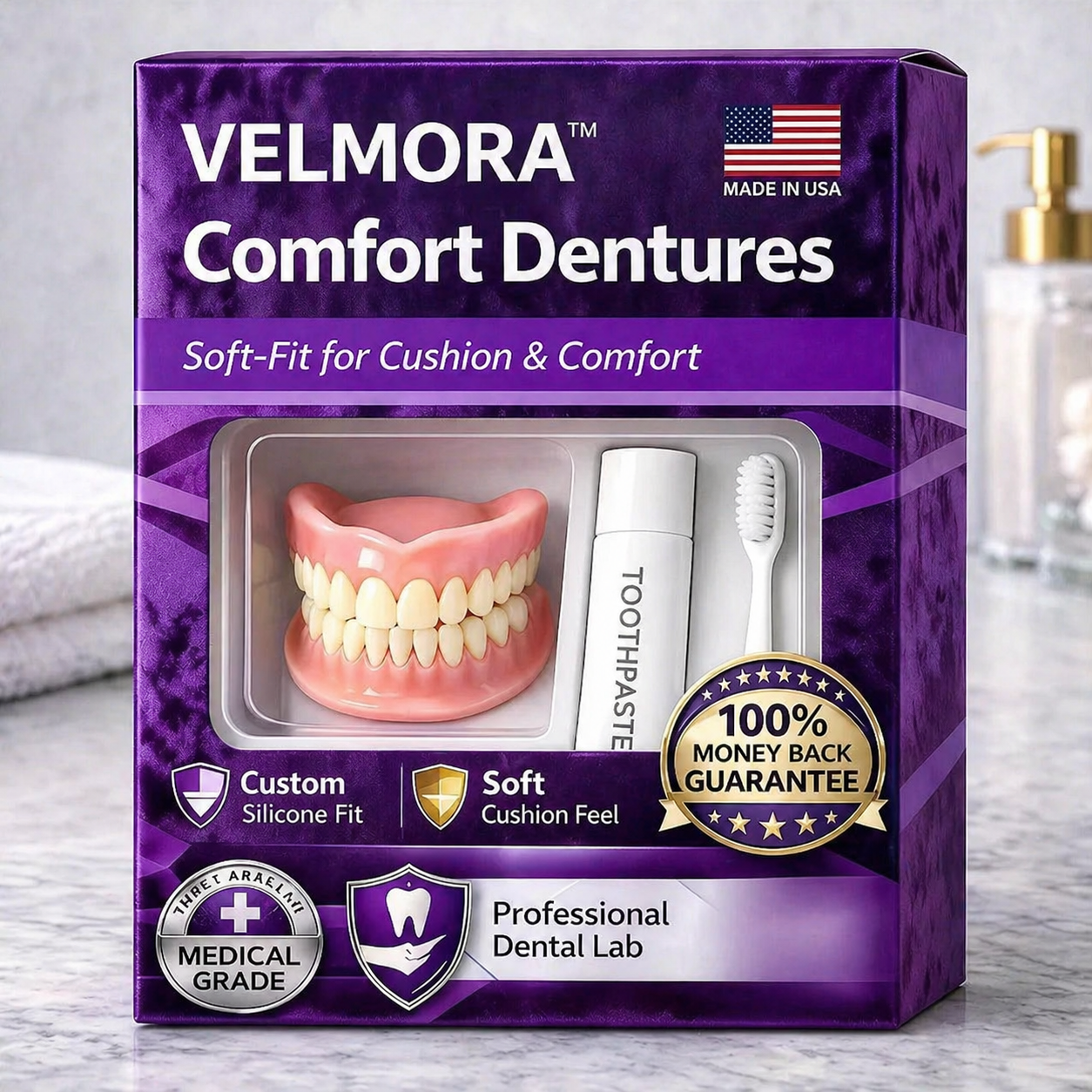 👑 Mother's Day Blowout: 70% OFF Ends Tonight! 🏆 Custom-Fit Dentures | Smile with Confidence Main image