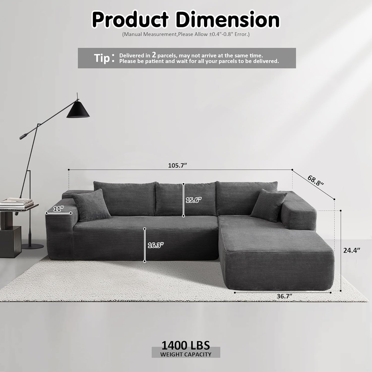 💝Today's Specials💝Minimalist L-Shape Couch