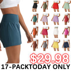 💝Last Day Promotion⚡12 piece ultra high waist back pocket and side hidden pocket 2 in 1 Yoga shorts