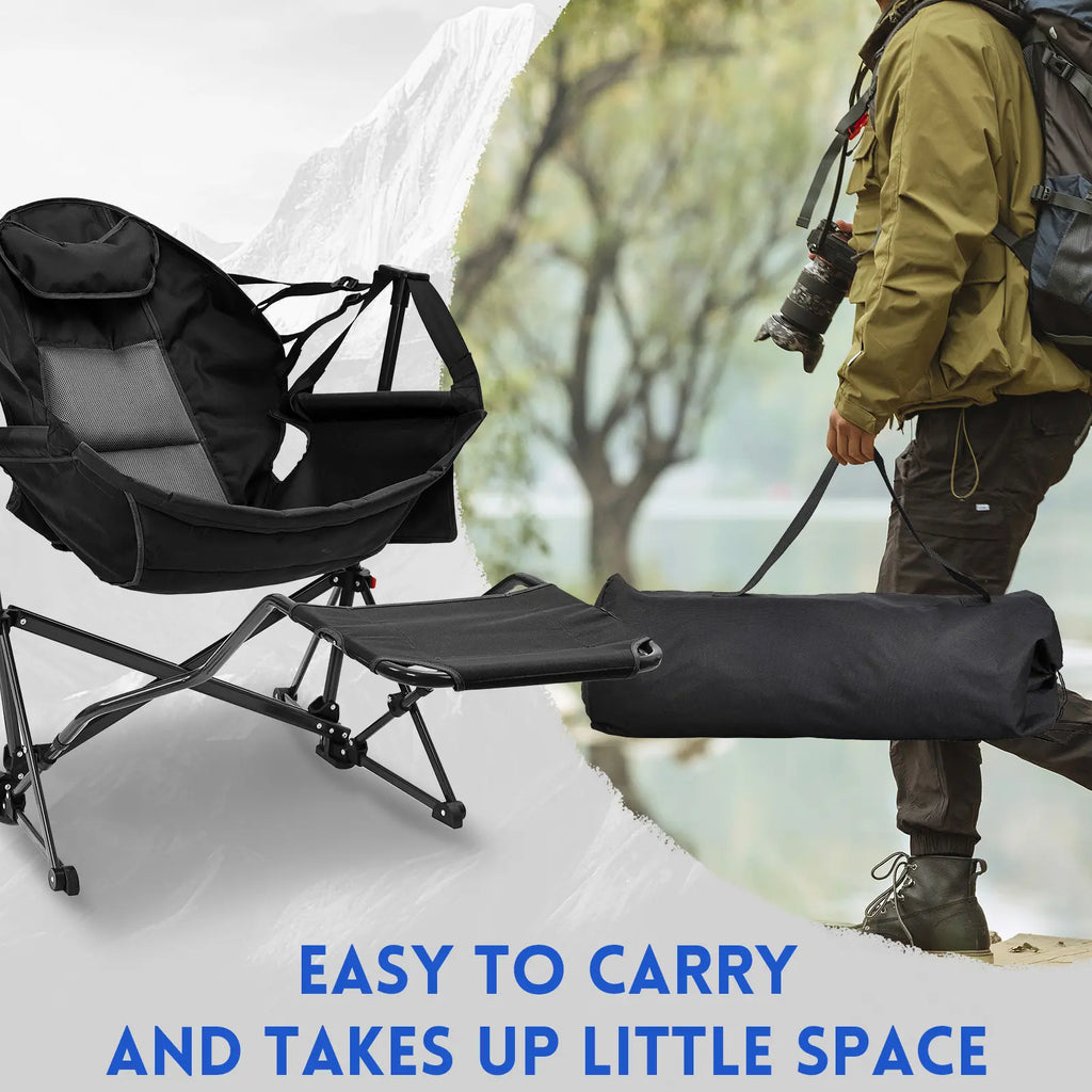 💥Clearance Sale🌿 Hammock Camping Chair 🪑 Swing & Rocking w/ Footrest 💪 450LBS Capacity
