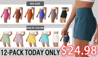 💝Last Day Promotion⚡12 piece ultra high waist back pocket and side hidden pocket 2 in 1 Yoga shorts