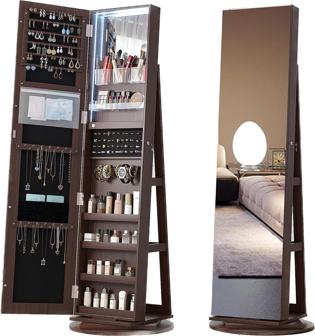 💝𝗧𝗼𝗱𝗮𝘆'𝘀 𝗦𝗽𝗲𝗰𝗶𝗮𝗹𝘀💝Buy 2 Get 2 Free💥Full Length Mirror Jewelry Armoire with LED Lights