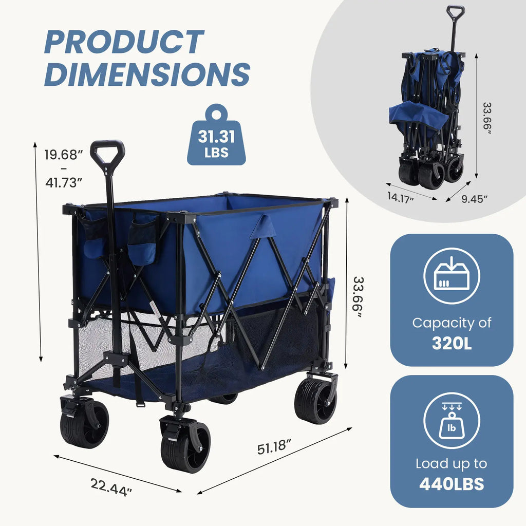 💥Clearance Sale💥400L Folding Wagon Cart for Camping and Outdoor Use