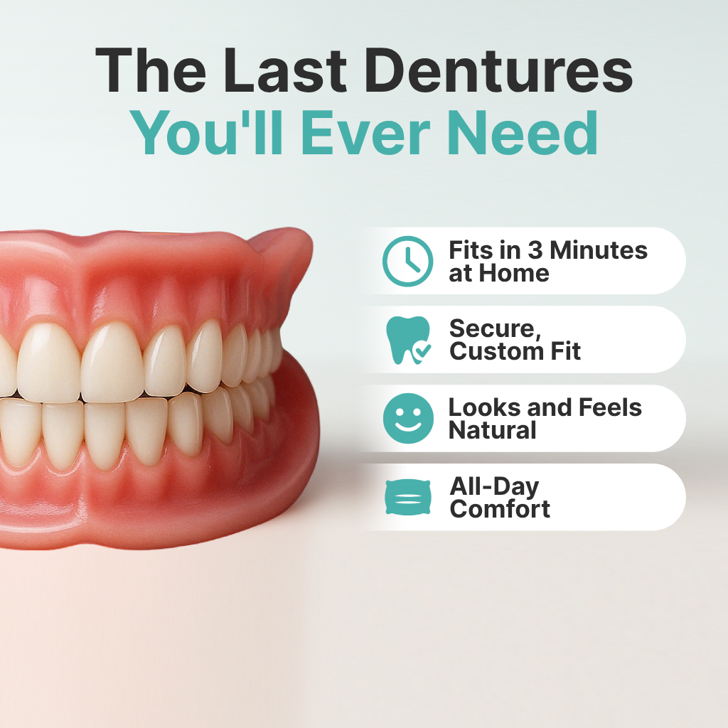 👑 Mother's Day Blowout: 70% OFF Ends Tonight! 🏆 Custom-Fit Dentures | Smile with Confidence