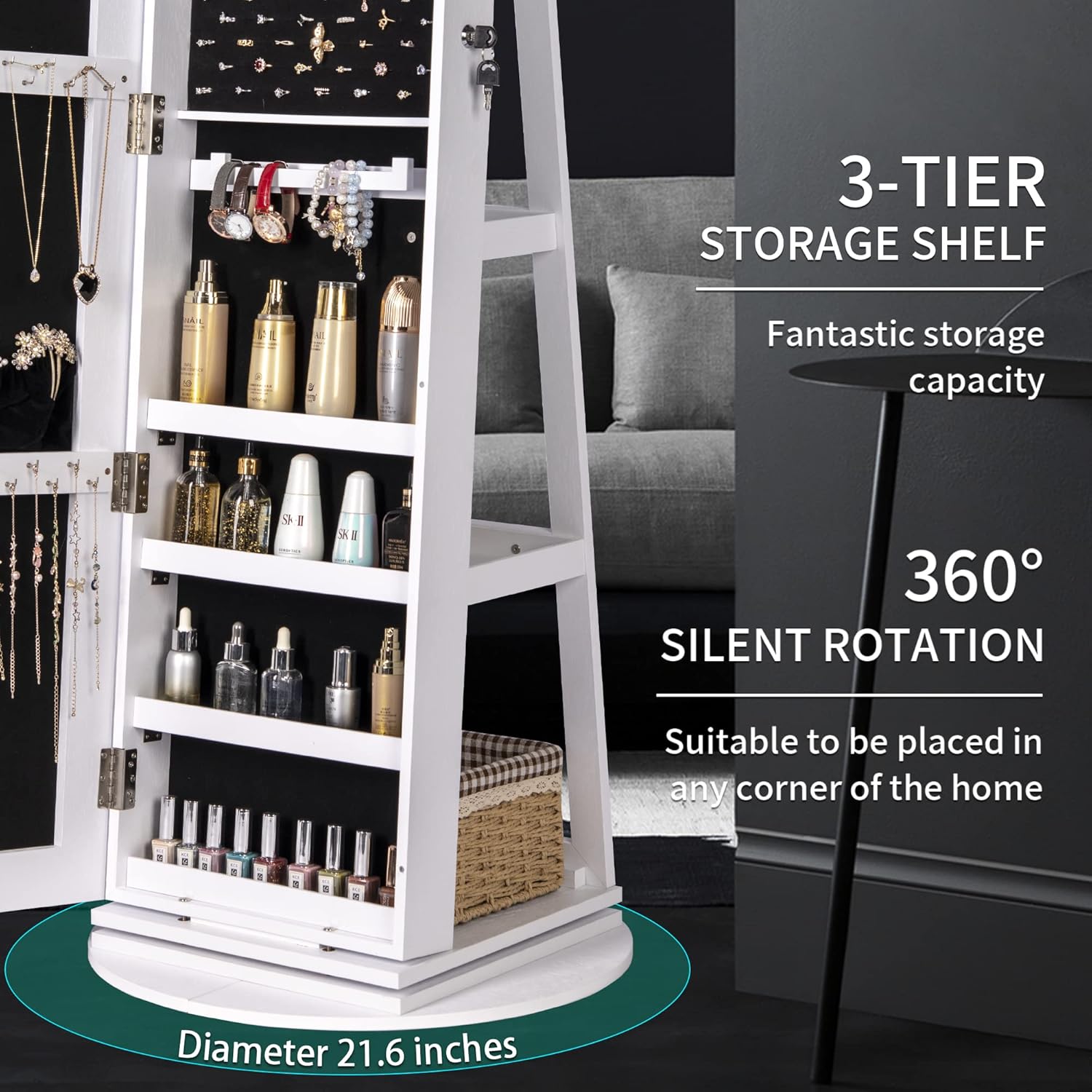 💝𝗧𝗼𝗱𝗮𝘆'𝘀 𝗦𝗽𝗲𝗰𝗶𝗮𝗹𝘀💝Buy 2 Get 2 Free💥Full Length Mirror Jewelry Armoire with LED Lights