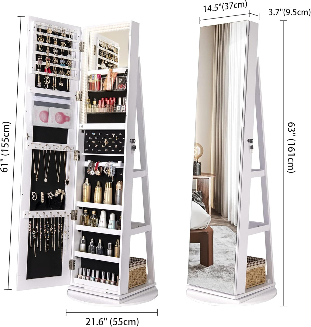 💝𝗧𝗼𝗱𝗮𝘆'𝘀 𝗦𝗽𝗲𝗰𝗶𝗮𝗹𝘀💝Buy 2 Get 2 Free💥Full Length Mirror Jewelry Armoire with LED Lights