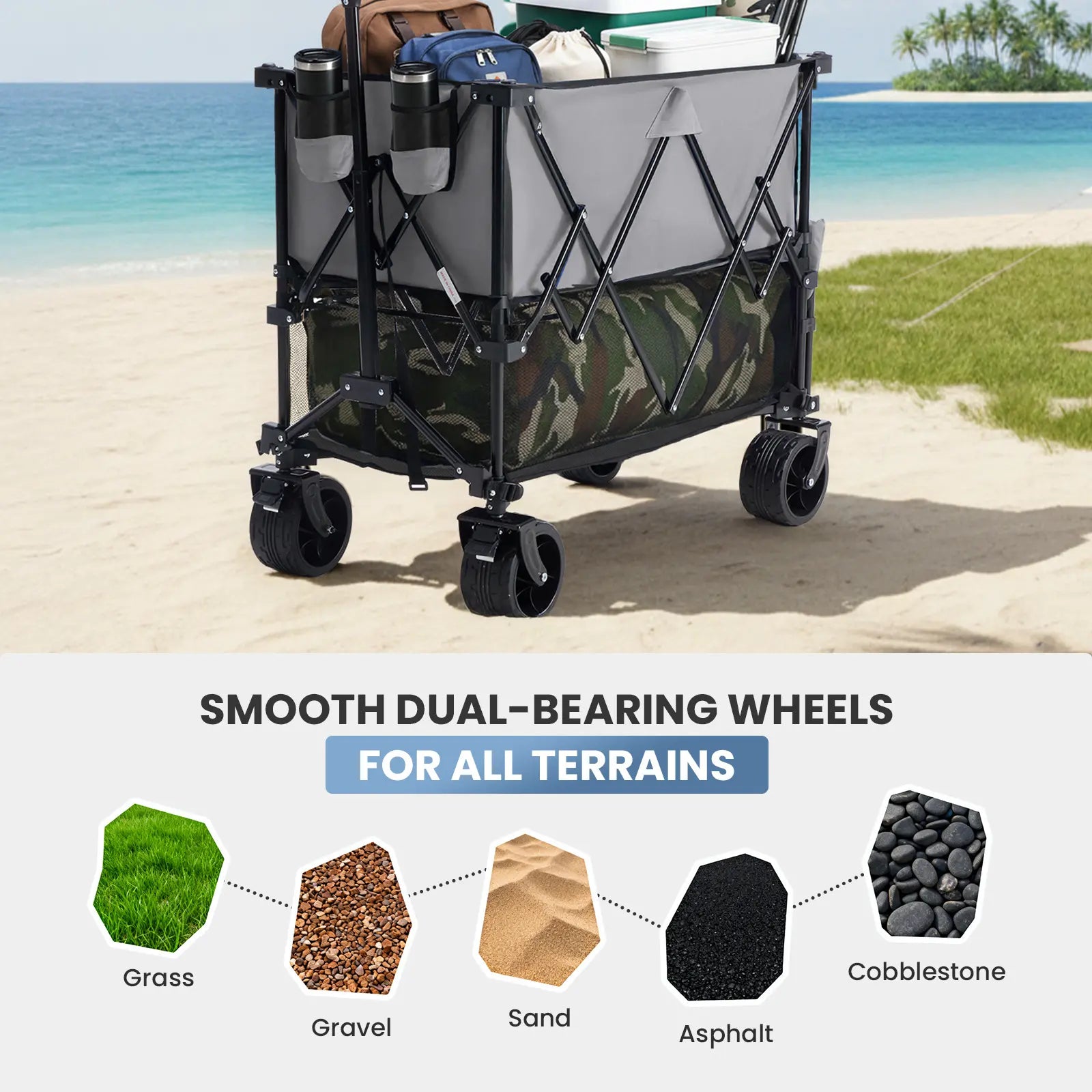 💥Clearance Sale💥400L Folding Wagon Cart for Camping and Outdoor Use