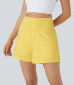 💝Last Day Promotion⚡12 piece ultra high waist back pocket and side hidden pocket 2 in 1 Yoga shorts