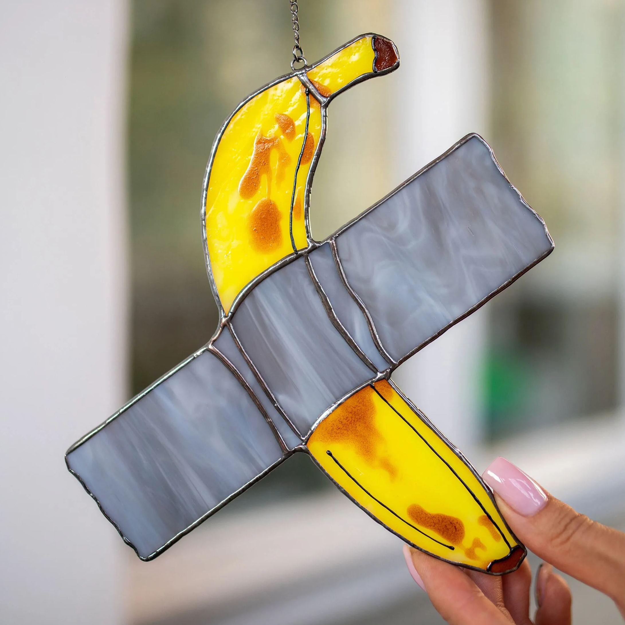 Stained Glass Banana Suncatcher Main image