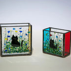 Cats lover gift, Cute Glass Cat Vase