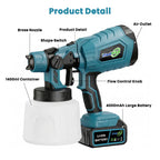 High-pressure Cordless Paint Sprayer with 2 Batteries